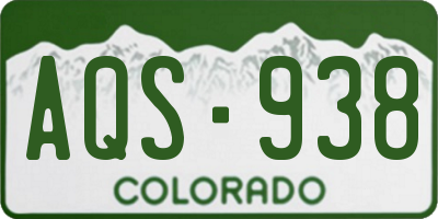 CO license plate AQS938