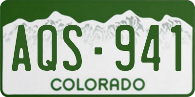 CO license plate AQS941