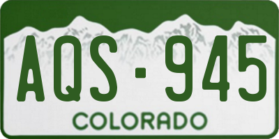 CO license plate AQS945