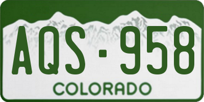 CO license plate AQS958