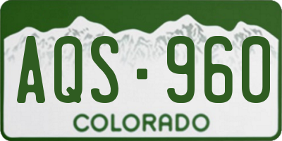 CO license plate AQS960