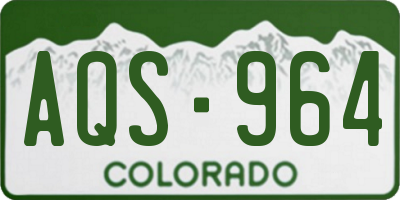CO license plate AQS964