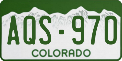 CO license plate AQS970