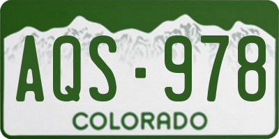 CO license plate AQS978