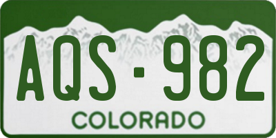 CO license plate AQS982