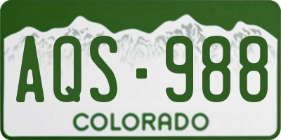 CO license plate AQS988