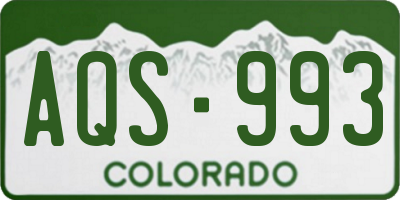 CO license plate AQS993