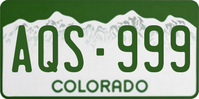 CO license plate AQS999