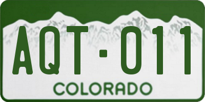 CO license plate AQT011