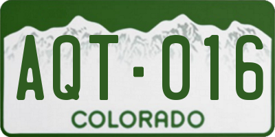 CO license plate AQT016