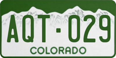 CO license plate AQT029