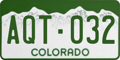 CO license plate AQT032