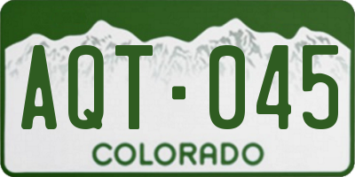 CO license plate AQT045