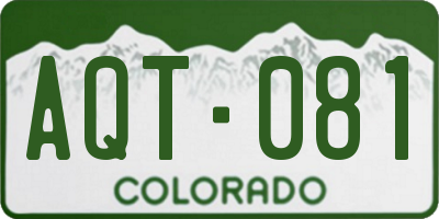 CO license plate AQT081