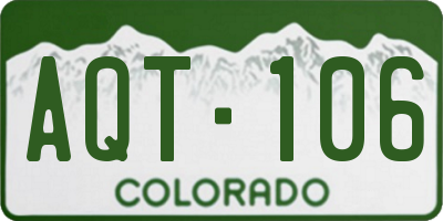 CO license plate AQT106