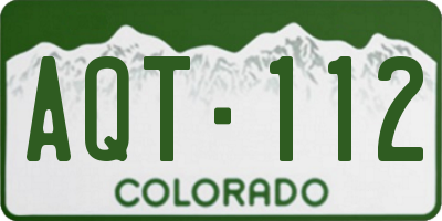 CO license plate AQT112