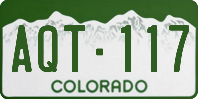 CO license plate AQT117