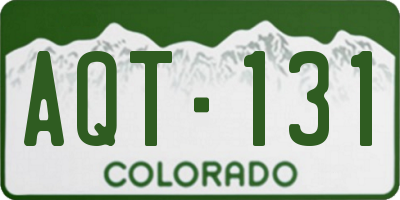 CO license plate AQT131