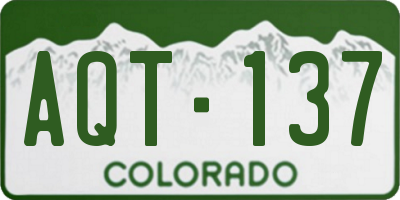 CO license plate AQT137