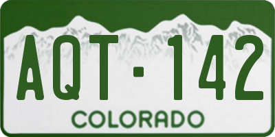 CO license plate AQT142