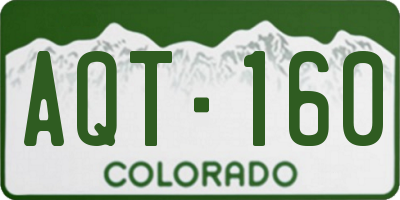 CO license plate AQT160