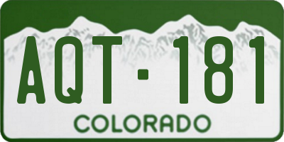 CO license plate AQT181