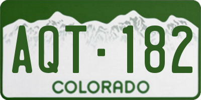 CO license plate AQT182