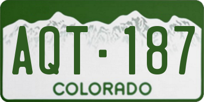 CO license plate AQT187