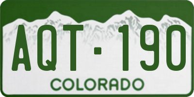 CO license plate AQT190