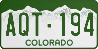 CO license plate AQT194