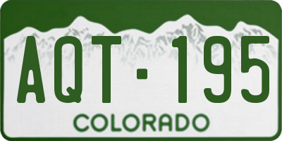CO license plate AQT195