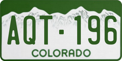 CO license plate AQT196