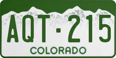 CO license plate AQT215
