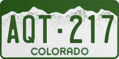 CO license plate AQT217