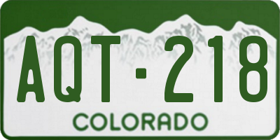 CO license plate AQT218
