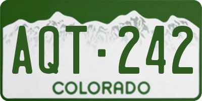 CO license plate AQT242