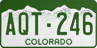 CO license plate AQT246