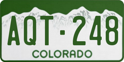 CO license plate AQT248