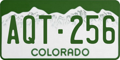 CO license plate AQT256