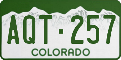 CO license plate AQT257