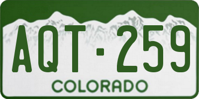CO license plate AQT259