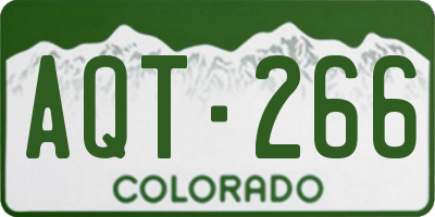 CO license plate AQT266