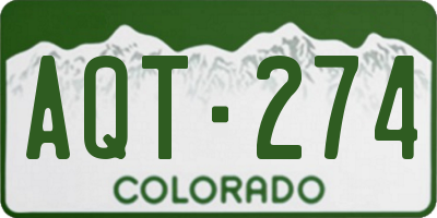 CO license plate AQT274