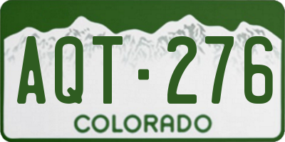 CO license plate AQT276