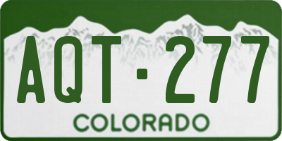 CO license plate AQT277