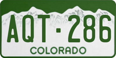 CO license plate AQT286