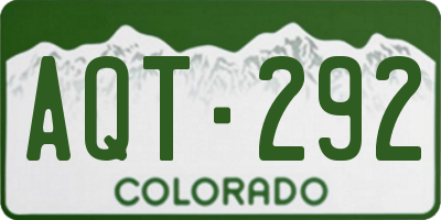 CO license plate AQT292