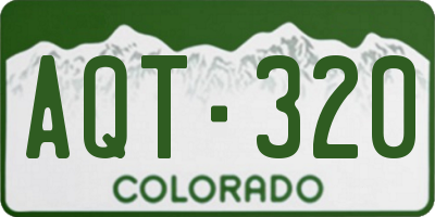 CO license plate AQT320