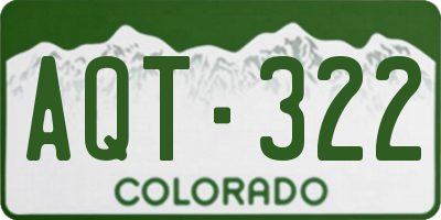 CO license plate AQT322