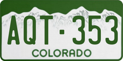 CO license plate AQT353